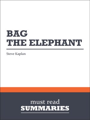 cover image of Bag the Elephant - Steve Kaplan